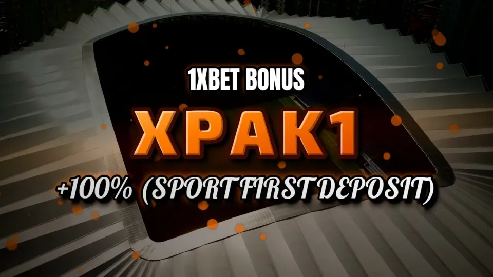1xBet welcome bonus with promo code XPAK1 adds 100% to your first deposit
